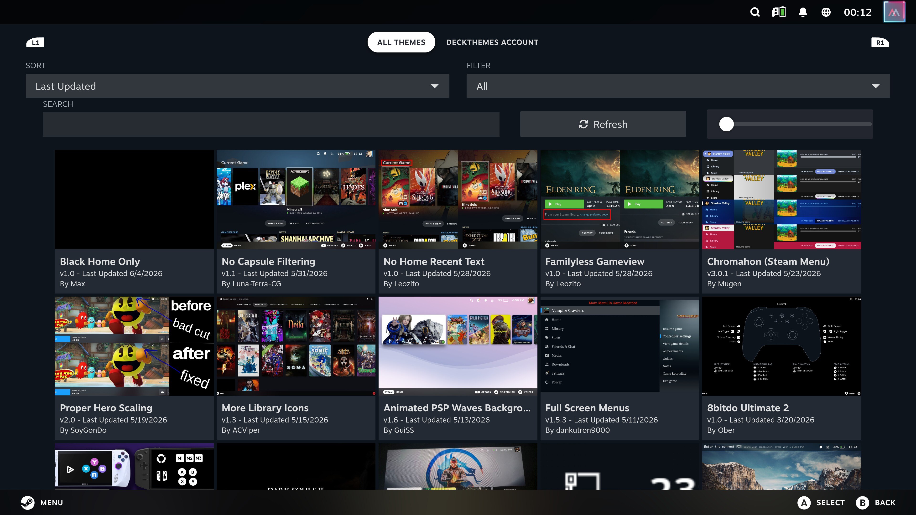 Screenshot of my the CSS Loader theme gallery